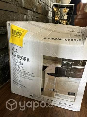 Silla bar negra completamente nueva