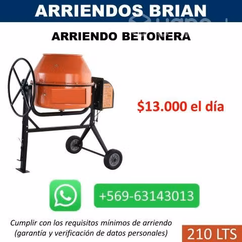 Arriendo betonera