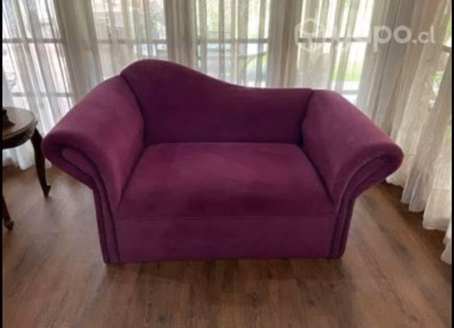 Sillón Dos Cuerpos De Felpa Morado - Imagen 3