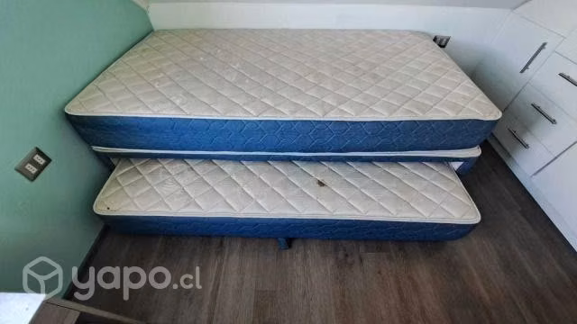 Cama box 1,5 plaza y cama nido 1 plaza