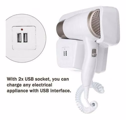 Secador De Pelo Para Baño Hotel 1300w Con Soporte