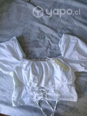 Polera blanca de mangas corta - Imagen 3