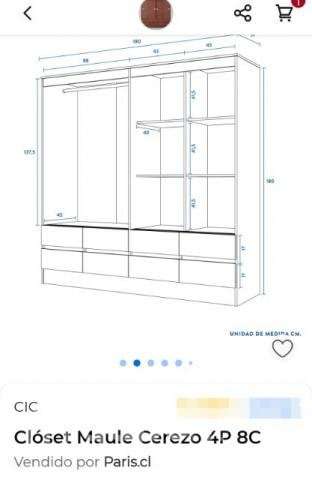 Closet Cic 4 puertas 8 cajones - Imagen 2