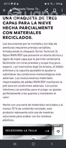 Chaqueta terrex talla l