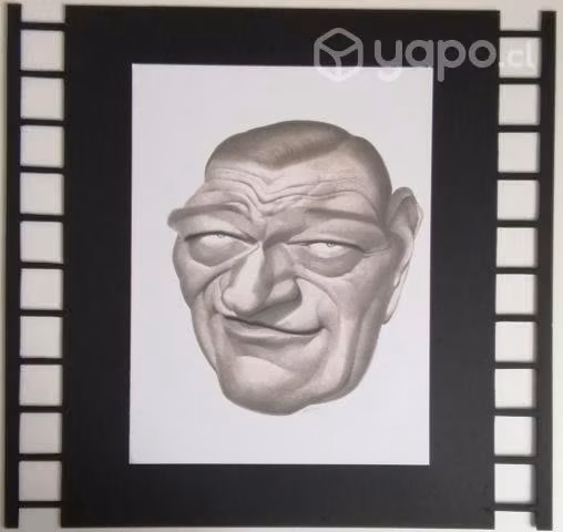 John Wayne arte caricatura hecha a mano
