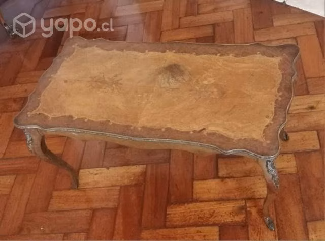 Mesa de centro madera con aplicaciones de bronce - Imagen 2