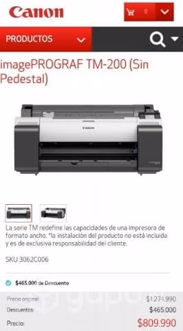 Plotter Canon imagePROGRAF TM-200 24 - Imagen 2