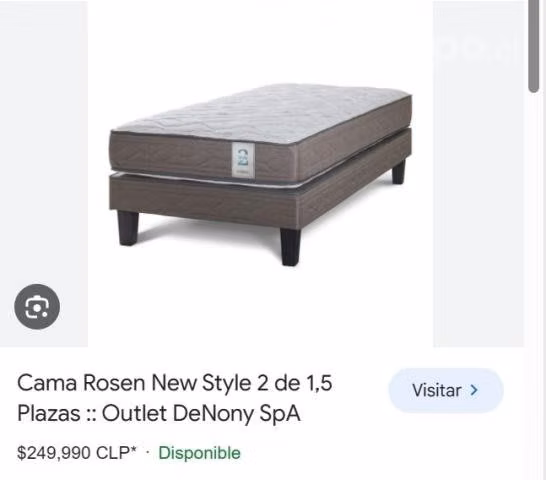 Cama Rosen New Style 2 1,5 plaza (colchón + base)