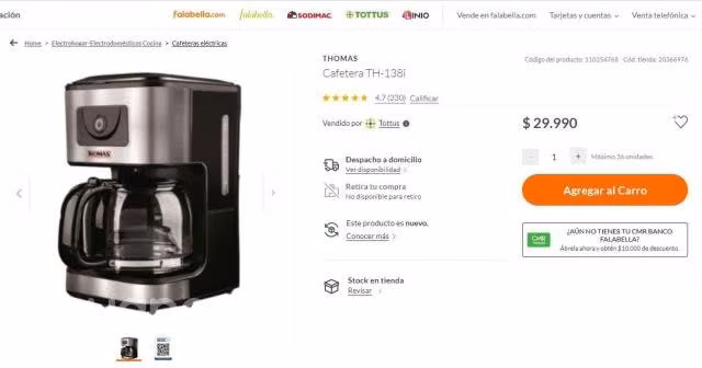 Cafetera TH-138i THOMAS