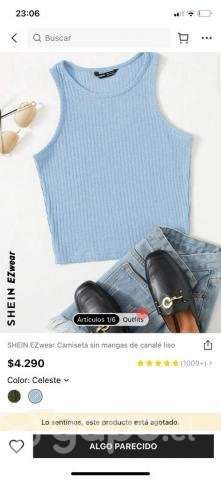 Top celeste shein L/XL nuevo - Imagen 2