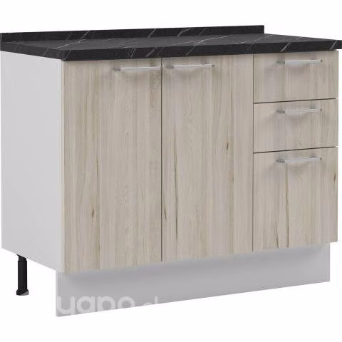 Mueble base 3 puertas cubierta