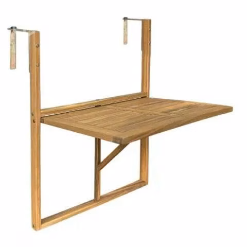 Mesa Plegable Colgante Balcon Madera Acacia Café