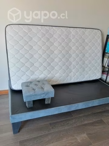 Cama plaza y media + base + respaldo + banca