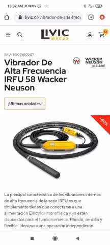 Vibrador wacker neuson alta frecuencia