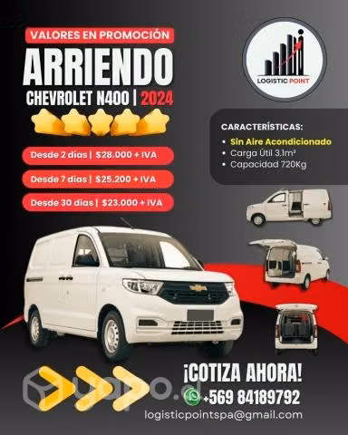 Camionetas traslado de carga menor
