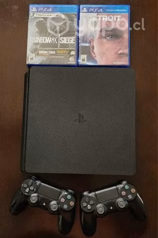 Ps4 Slim 1TB + 2 controles + 2 juegos como nuevo!