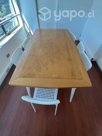 Mesa de comedor madera con 8 sillas - Imagen 3
