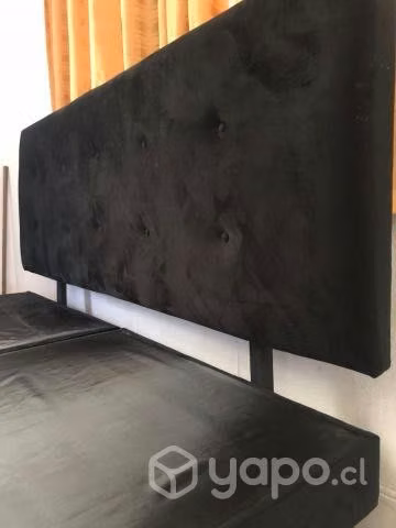 Cama grande negra velvet