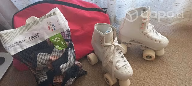 Patines niña N°34 con bolso y accesorio casi nuevo