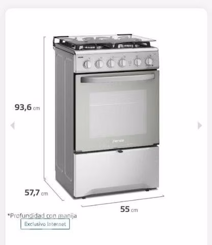Cocina Fenza de 4 quemadores, eléctrica