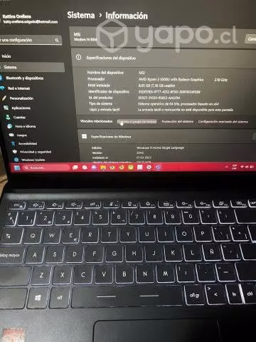 Notebook 14 MSI Ryzen 5 - Imagen 2