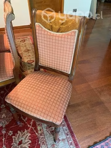 Comedor fino de madera con sillas y sitiales - Imagen 2