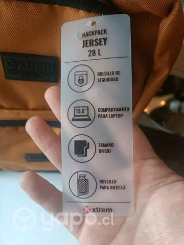 Mochila Xtrem Jersey 356 Amarillo 28 Litros Nueva