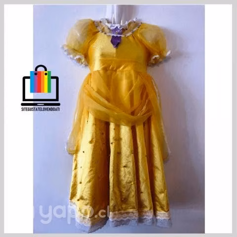Vestido Princesa Amarillo con Guantes Bella y Best