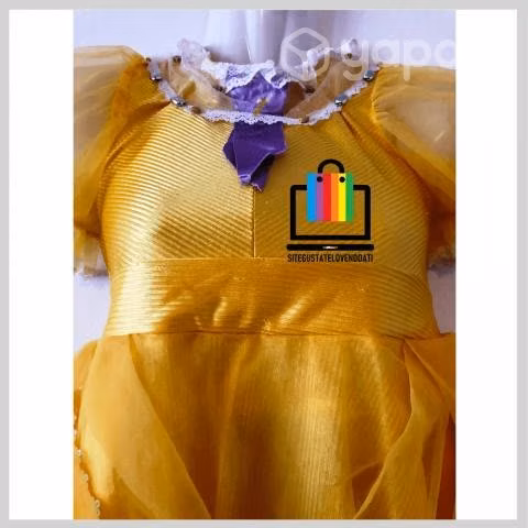 Vestido Princesa Amarillo con Guantes Bella y Best
