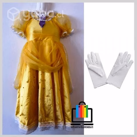 Vestido Princesa Amarillo con Guantes Bella y Best