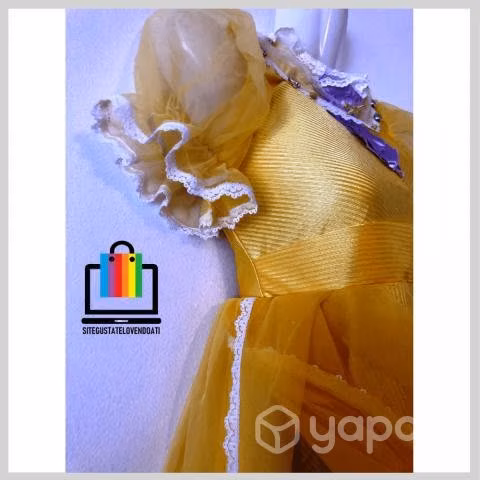 Vestido Princesa Amarillo con Guantes Bella y Best