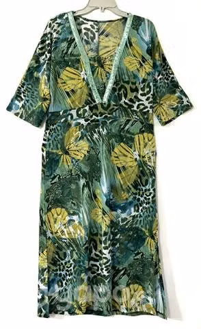 Vestido Elasticado Marca FBO Italy Talla L/XL Verd