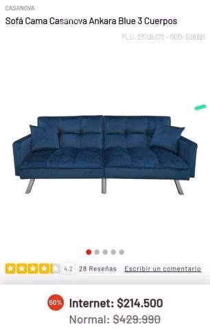 Sofa cama 3 cuerpos y comedor 6 sillas