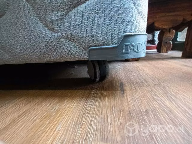 Cama de 1 plaza + base con ruerdas en buen estado