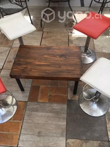 Mesa Pino Oregón/ Estructura metálica sólida 80x50