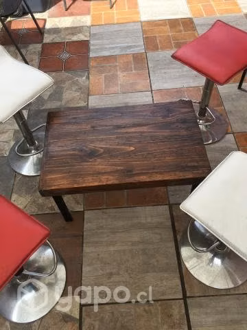 Mesa Pino Oregón/ Estructura metálica sólida 80x50