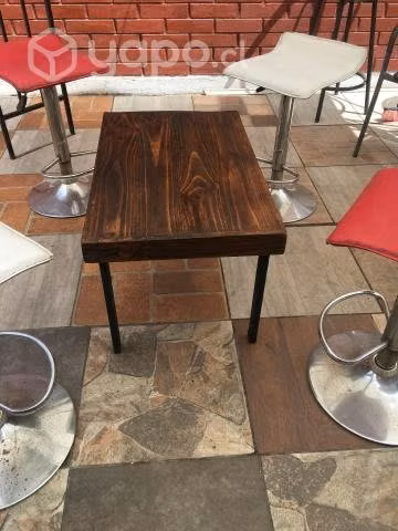 Mesa Pino Oregón/ Estructura metálica sólida 80x50