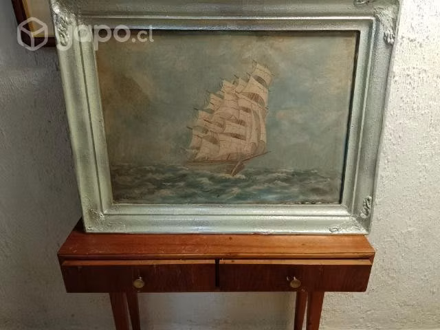 Pintura de marina antíguo - Imagen 2