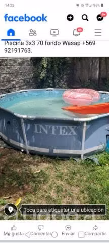 Piscina 3x3 y 70 cn fondo