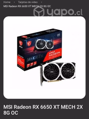 Rx 6650 xt nueva de caja