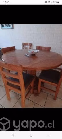 Comedor rustico 6 sillas tapizado color cafe