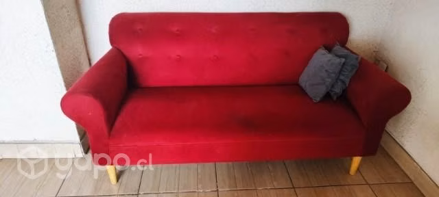 Sofá rojo 3 cuerpos