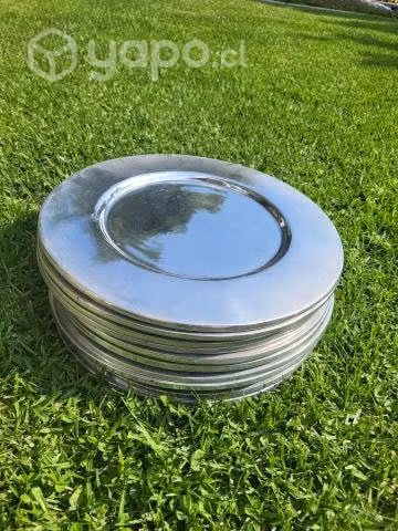 11 platos bases de peltre - Imagen 2