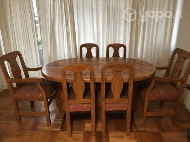 Comedor madera noble 6 sillas - Imagen 2
