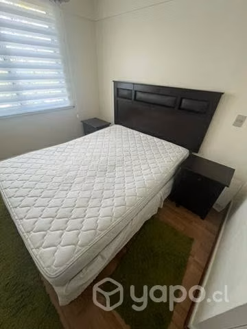 Cama de 2 plazas + respaldo + 2 veladores - Imagen 2