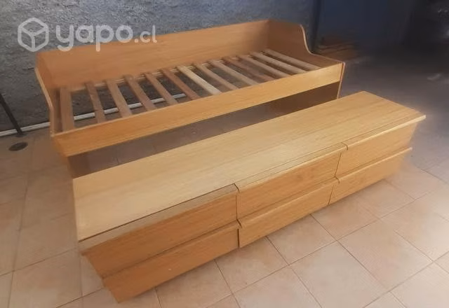 Cama nido 1 plaza con cajonera (6 cajones) - Imagen 4
