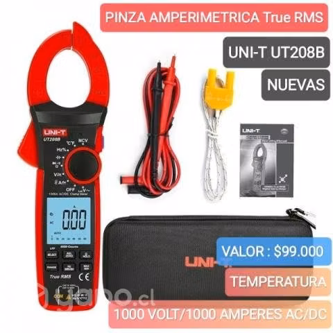 Pinza Amperimétrica UNI-T UT208B. 1000A AC/DC