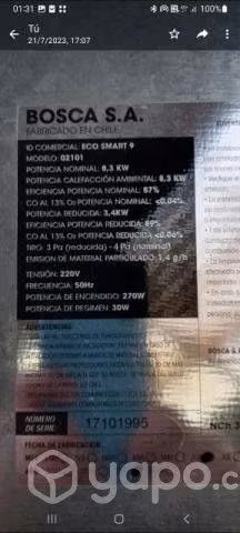 Estufa a a pellet Bosca