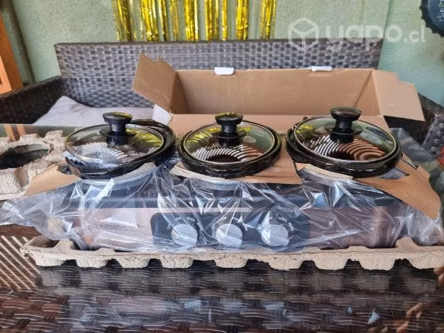 Cocina eléctrica Nueva de 3 platos con 3 ollas