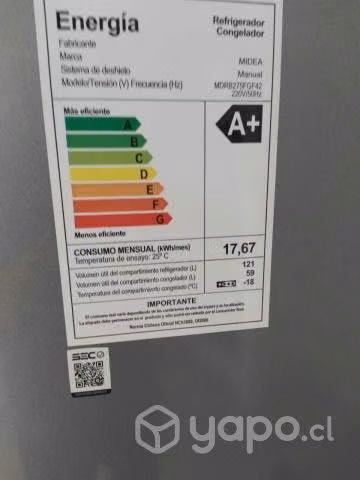 Refrigerador nuevo bajo consumo 180 lts